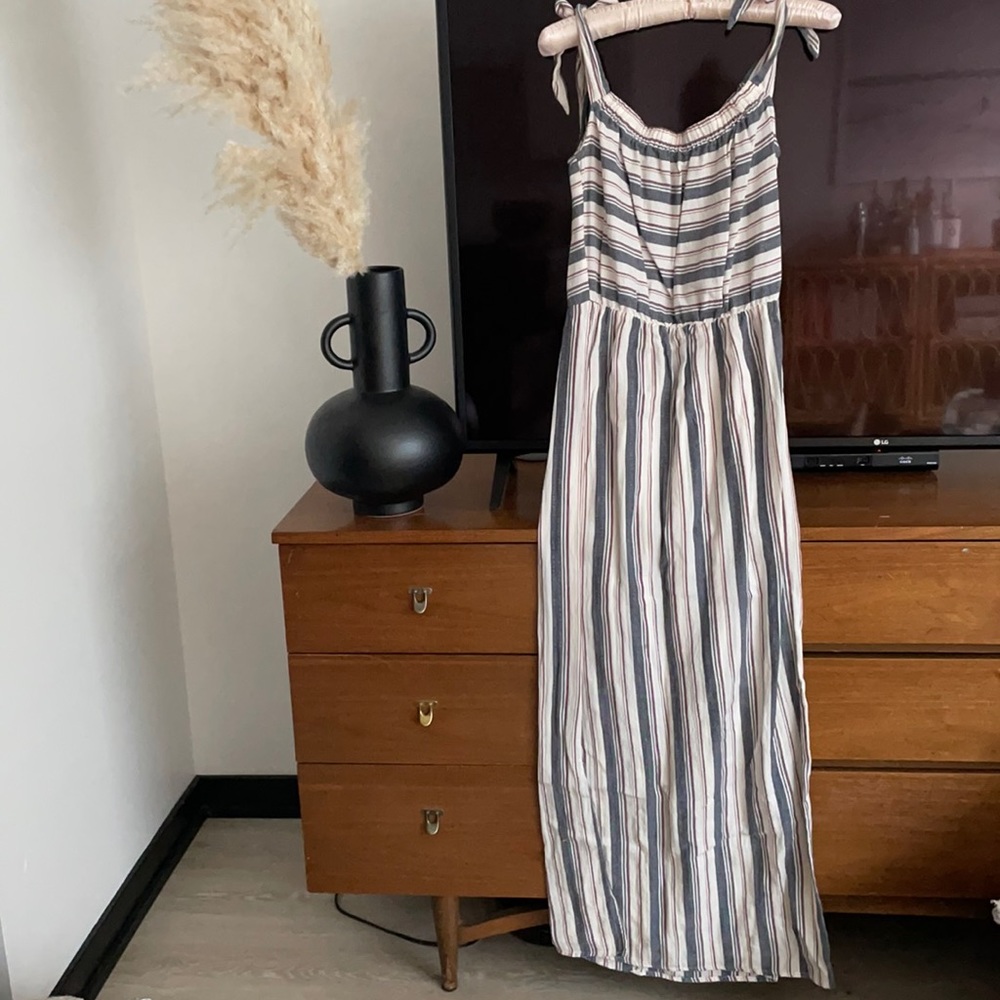 ASOS Striped Off Shoulder Maxi Dress